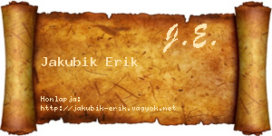 Jakubik Erik névjegykártya