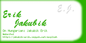 erik jakubik business card